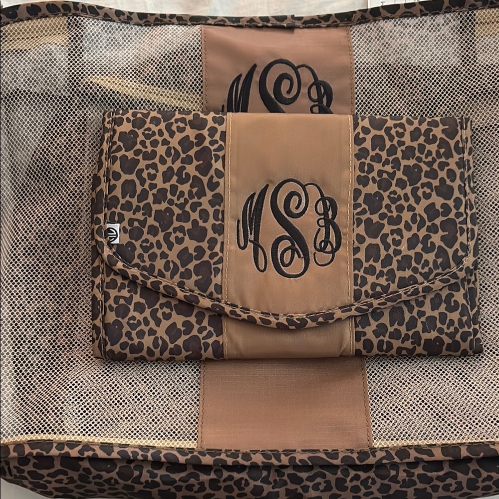 Leopard Print Monogrammed travel set